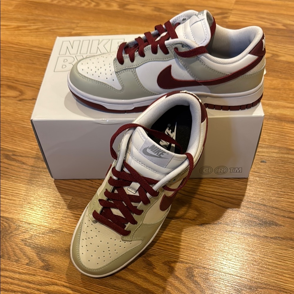 Nike Red and White Sneakers Classic Design.